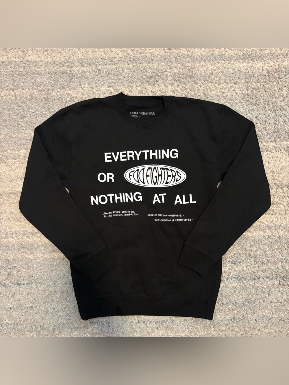 Official Foo Fighters Everything Or Nothing At All 2024 Tour Crewneck Sweatshirt